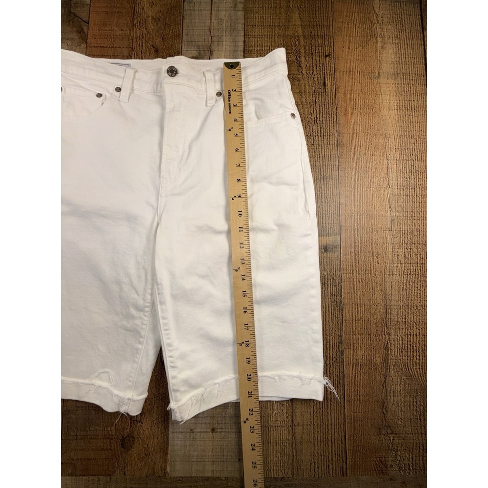 LOT OF 2 GAP Bermuda Shorts Women's 29/8T High Rise Denim White Blue Jean - Picture 4 of 15